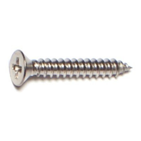 Midwest Fastener Sheet Metal Screw, #4 x 3/4 in, 18-8 Stainless Steel Flat Head Phillips Drive, 30 PK 35865